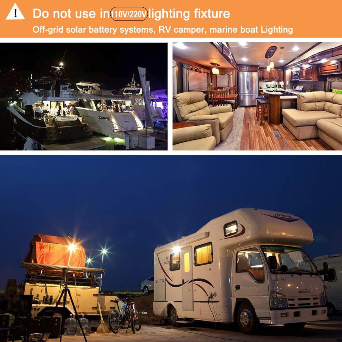 S14 led-lampen als ersatz, 2w niedervolt-lampen ,  e27 bruchsichere kunststoff-außenleuchten, netzunabhängige solarbatteriesysteme 12v wohnmobil-dekoration
