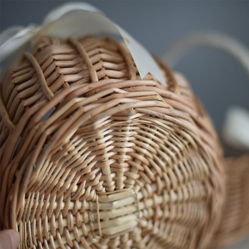 wwWoven Flower Basket Rattan Storage Basket Flower Girl Hand Basket Handmade Flower Basket For Home Wedding Decor