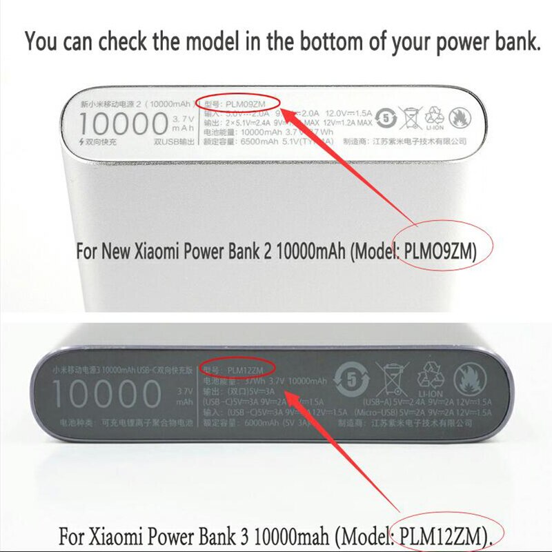 Silicone Case For Xiaomi Power Bank 3 10000mah PLM12ZM Rubber Cover For Xiaomi Power Bank 2 10000mAh PLMO9ZM Protector Case