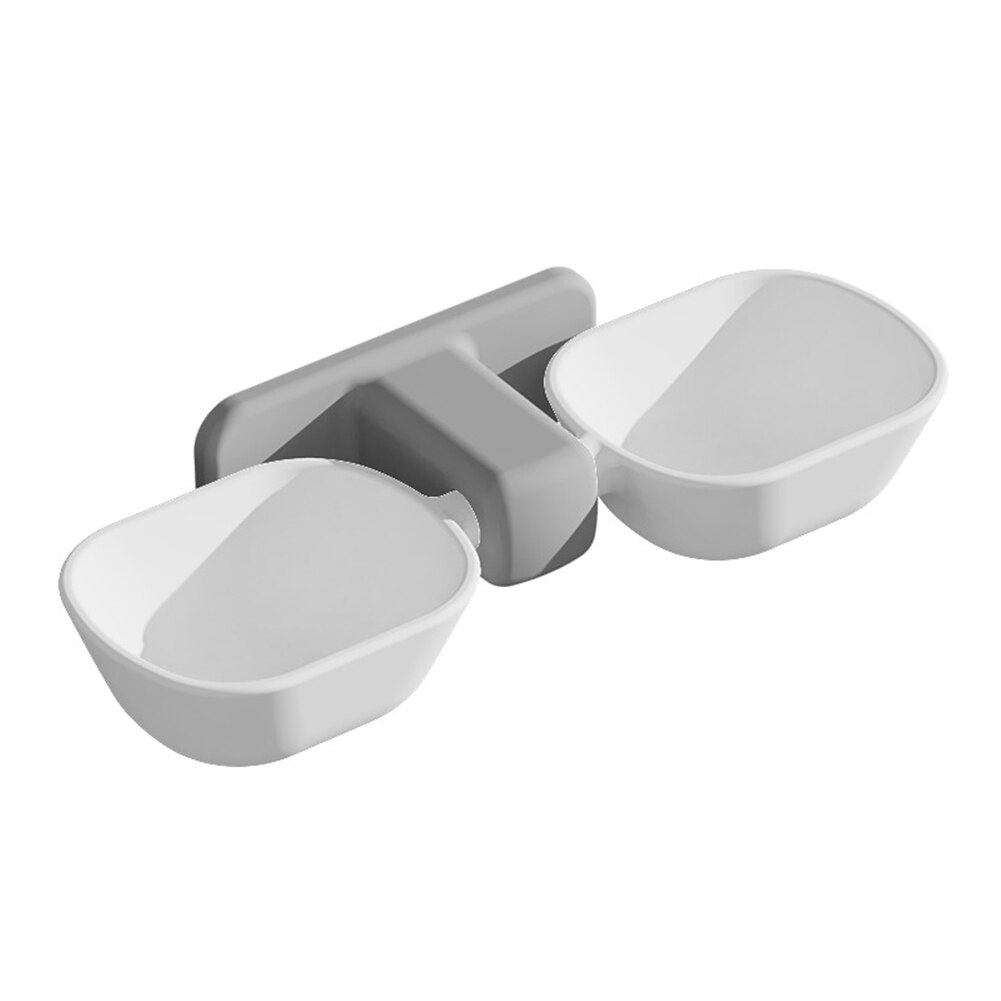 Cat Dog Bowl Pet Food Water Bowl Wall Mounted Cat Feeding Water Double Bowl Container Dog Feeder Pet Supplies: Donkerbruin