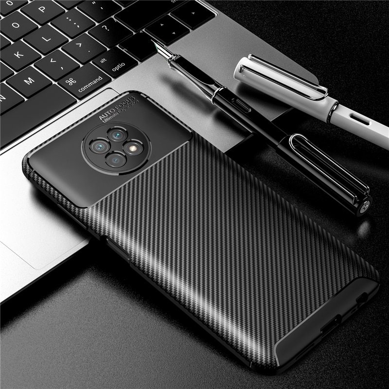 Carbon Fiber Cover For Xiaomi Redmi Note 9T 5G Case Funda Redmi Note 9T 9 T 5G Ultra Thin Back Case For Redmi Note 9T 5G Cover: Black