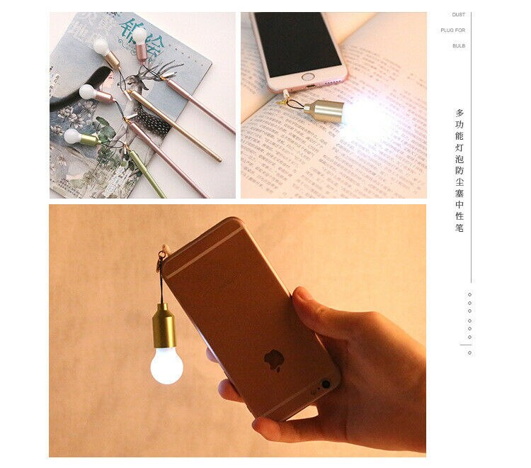 cute modeling neutral pen Light bulb Dust plug gel pen multifunctional