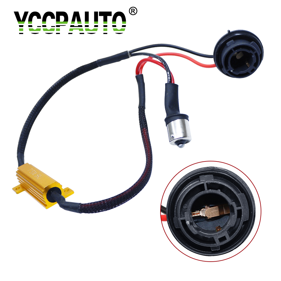 Yccpauto bil 1156 resistor caubus kabel  ba15s bau 15s p21w canceller led belastning 50w fel ingen flimrande dekoder 1 st