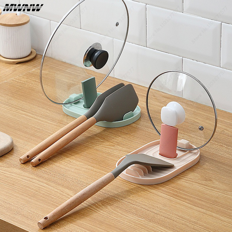 1 stücke polychrom Faltbare nordisch Stil Topf Halfter Deckel Schaufel Lagerung Gestell Praktische Multifunktionale Utensilien für Küche Liefert