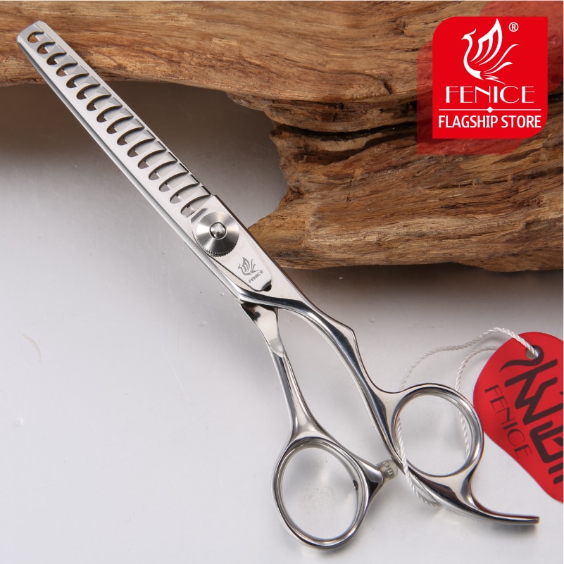 Fenice-Tijeras profesionales para perros, 6 pulgadas, 16 dientes, 70% adelgazamiento, aseo para mascotas, peluquero para animales