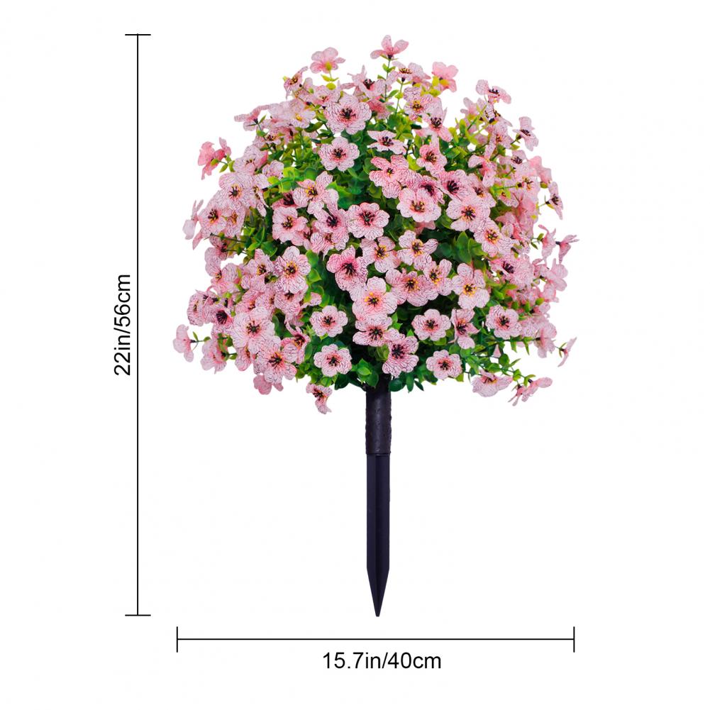 Artificial Stake Uv Resistant Artificial Flowers with Stakes for Indoor Outdoor Garden Porch Patio Wedding Party Decor Faux