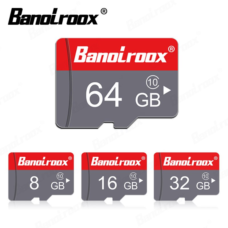 Banolroox High Speed Microsd Memory Card 128gb Class10 64gb Micro SD 16gb 32 gb Mini TF Card UHS-1 Flash Card with free adapter