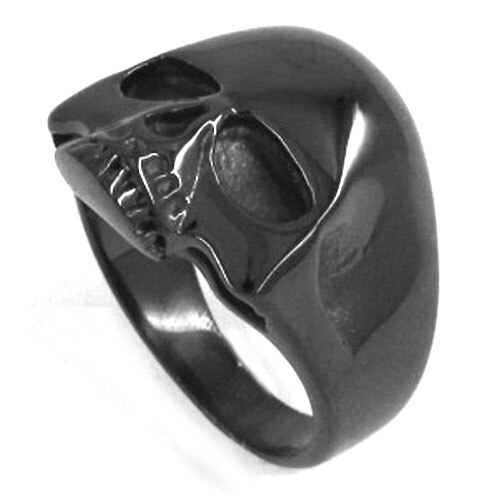 Gros crâne Biker anneau en acier inoxydable bijoux classique Punk couleur argent noir or Biker crâne anneau hommes femmes enfants SWR0036A