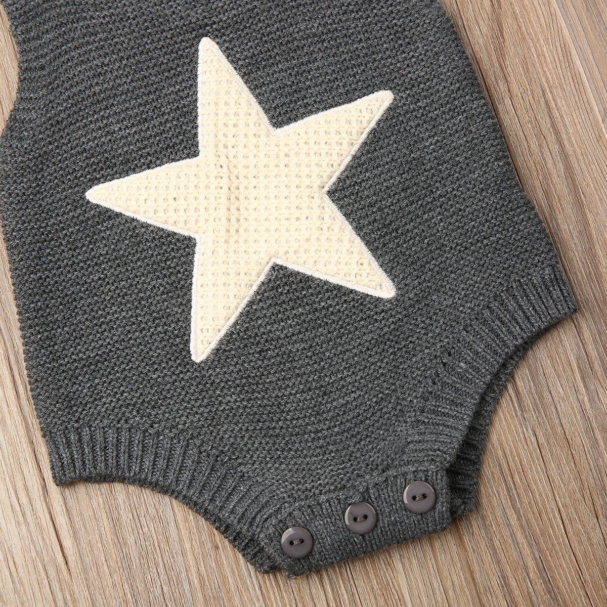 Knitted Star Heart Shape Bodysuit Babygrow Vest Newborn Infant Baby Boy Girl Bodysuit Jumpsuit Winter Outfits Set Clothes