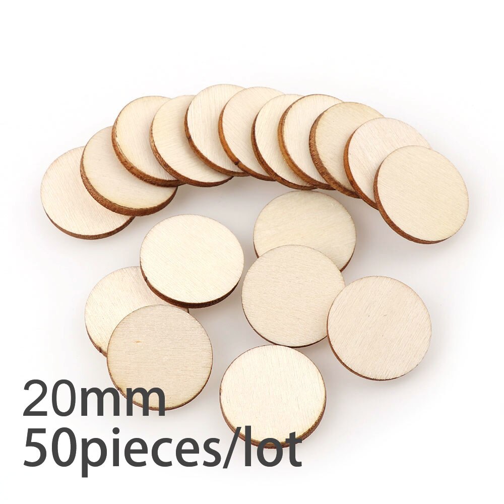 Discos de madera natural para manualidades, Base pulida para manualidades, bricolaje, decoración de pintura de de boda, 30-60mm, 10-50 piezas: 3-4cm