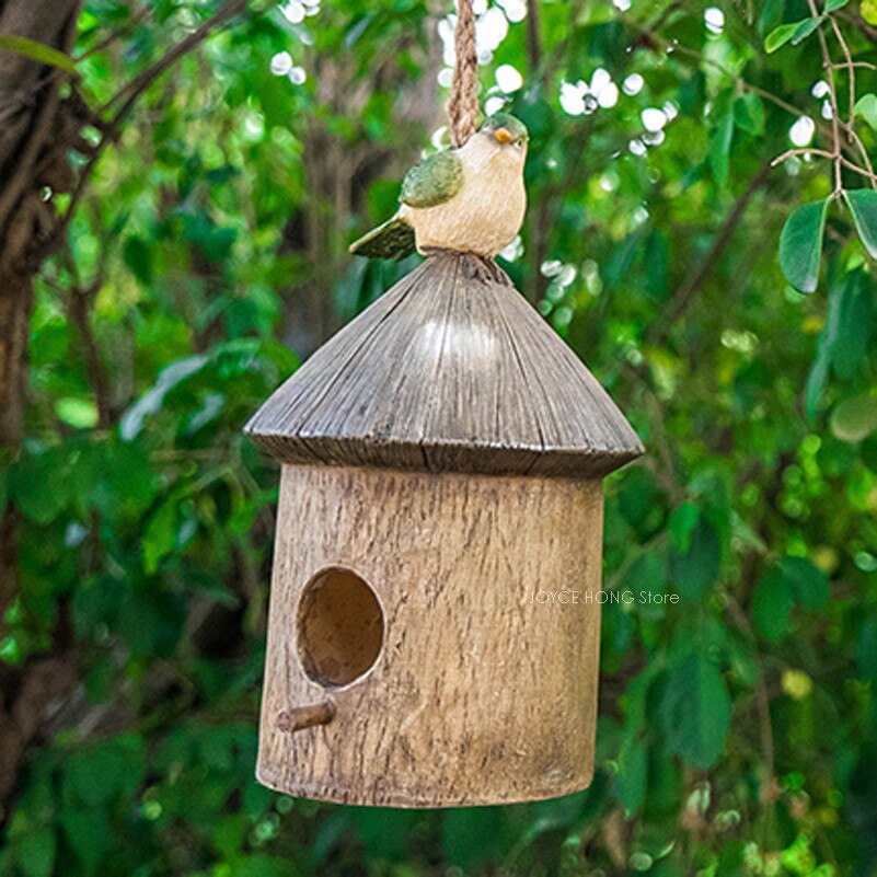 Birdhouse Gardening Decor Outdoor Hanging Birds House Birds Nest for Garden Courtyard Decoration: C