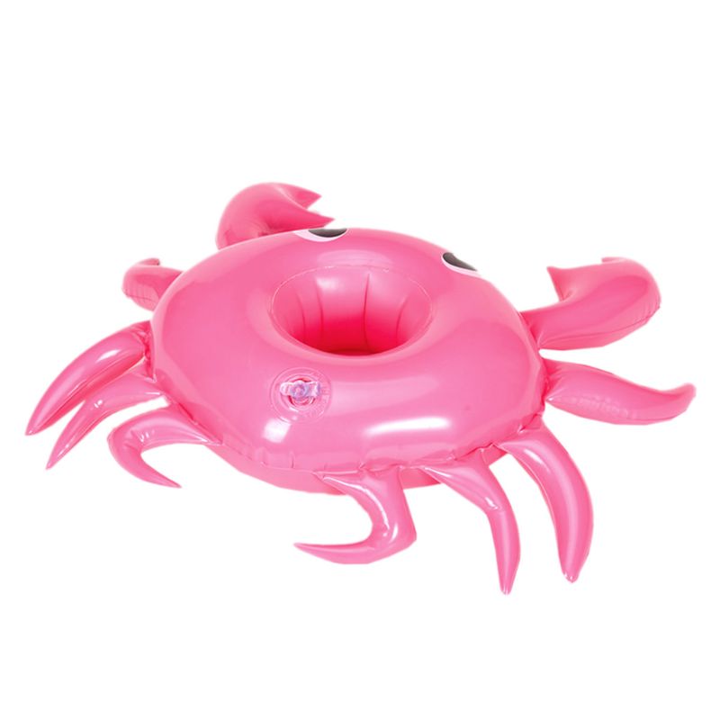 Kids Children Beach Water Toy Crab Cup Holder Drink Bottle Phone Seat Floating Inflatable Coaster R7RB