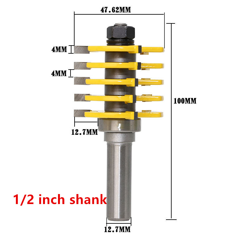 HS outils langue et rainure doigt Joint routeur Bit bois burin fraise fraise pour tiroir plancher armoire porte: 0.5in