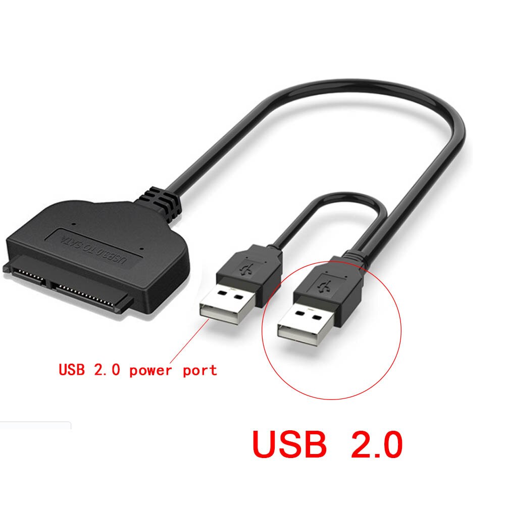 Sata To USB 3.0/2.0 Hard Driver Adapter Support 2.5 Inches External SSD HDD Hard Drive 22 Pin Sata III Cable Sata USB Cable: 22CM / USB 2.0 with 2.0