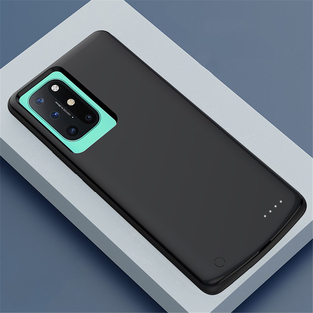 Battery Charger Cases For OnePlus 8T Battery Case 6800mAh Silicone External Battery Charging Cover For Oneplus 8T Powerbank Case: Black