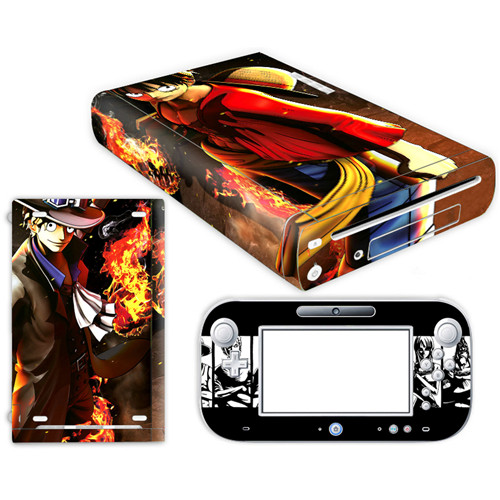 Anime One Piece Luffy Skin Sticker for Nintendo Wii U Console Cover with Remotes Controller Skins For Nintend wii u sticker: YS-WIIU-0084