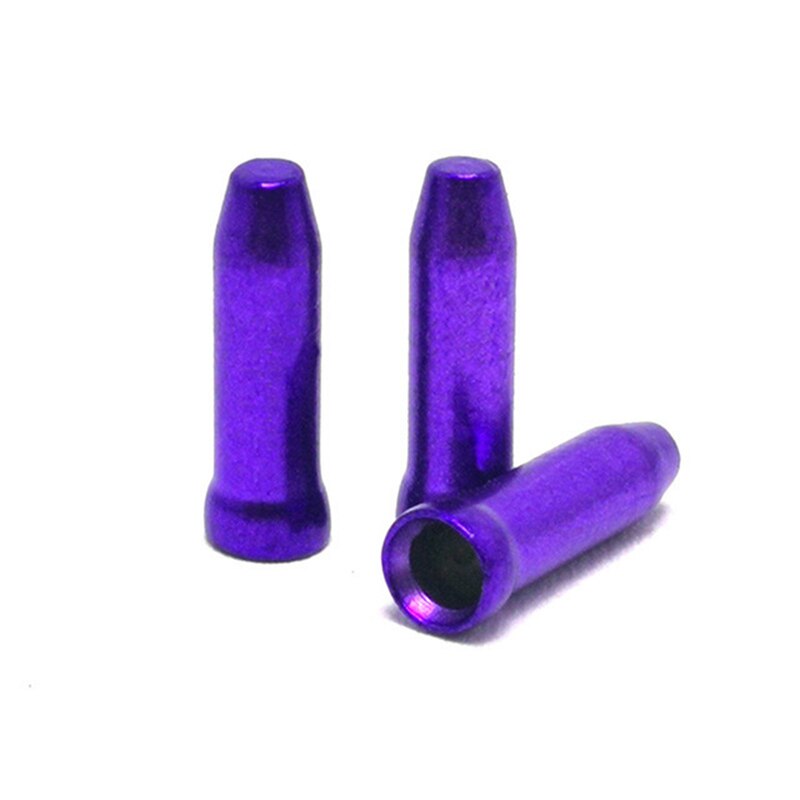 50 stk/parti mtb aluminium cykelbremseskifter indvendig kabelkapsel spidser krymper cyklus cykeldele gearskifter gearkabler endedæksel: Lilla