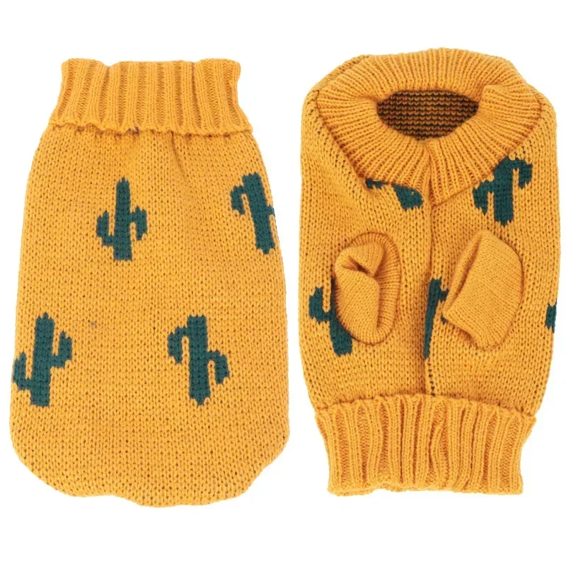 S-2XL col roulé chat pull tricoté pull chat pull de noël pour chats petits chiens hiver Sphinx chat vêtements Costumes pour animaux de compagnie: M / Or