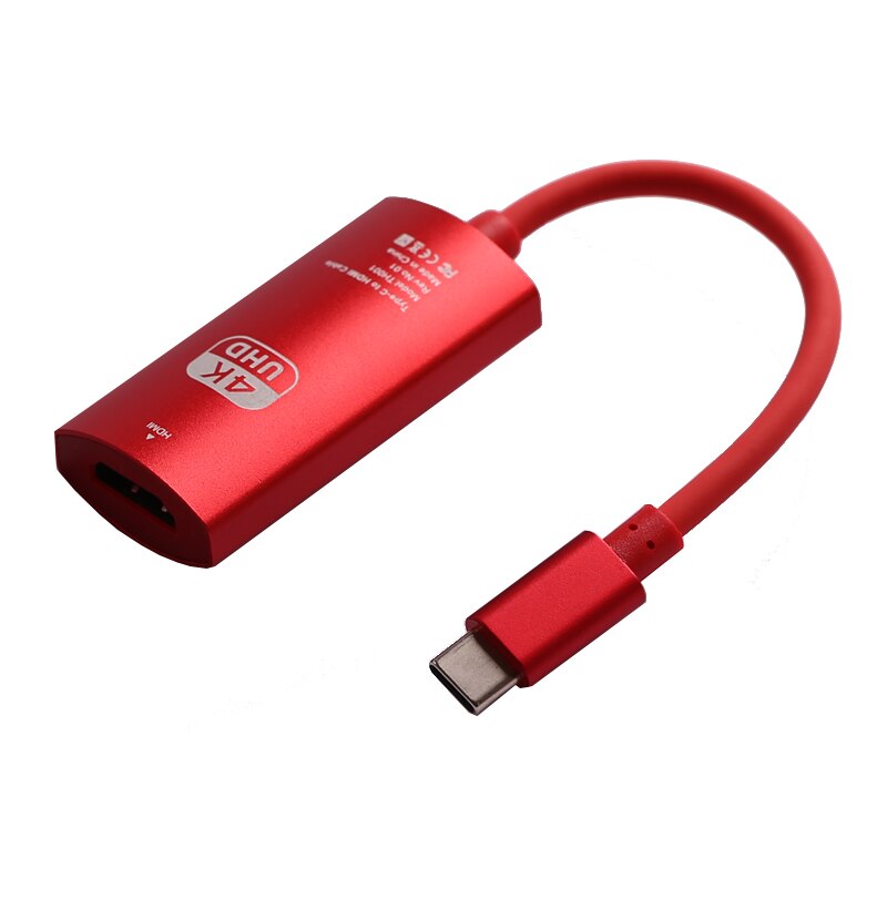 4K TypeC HDMI Adapter Type C Phone Connect TV cable HDTV Video Converter for Macbook Samsung S20 S10 Huawei P30 LG G5 Android: Female Red