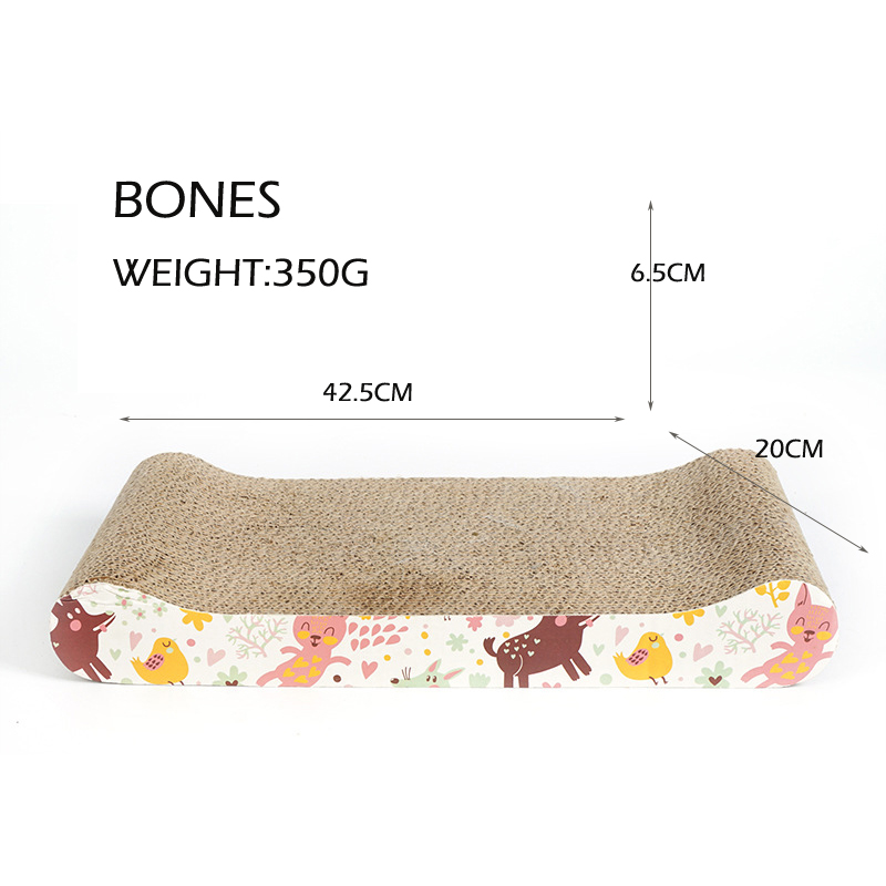 Large Cat Scraper Pet Products Kitten Scratching Protector Grind Claws High Density Corrugated Material Pierce Cat Paws: Bones