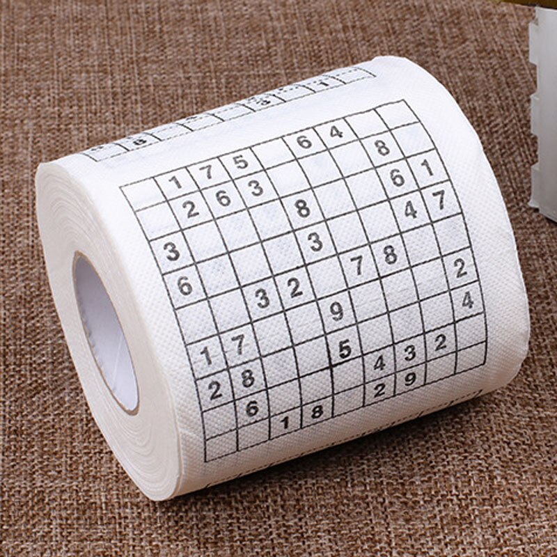 Papel tisú duradero Sudoku Su papel higiénico impreso rollo puzle juego papel higiénico rollos de 2 capas