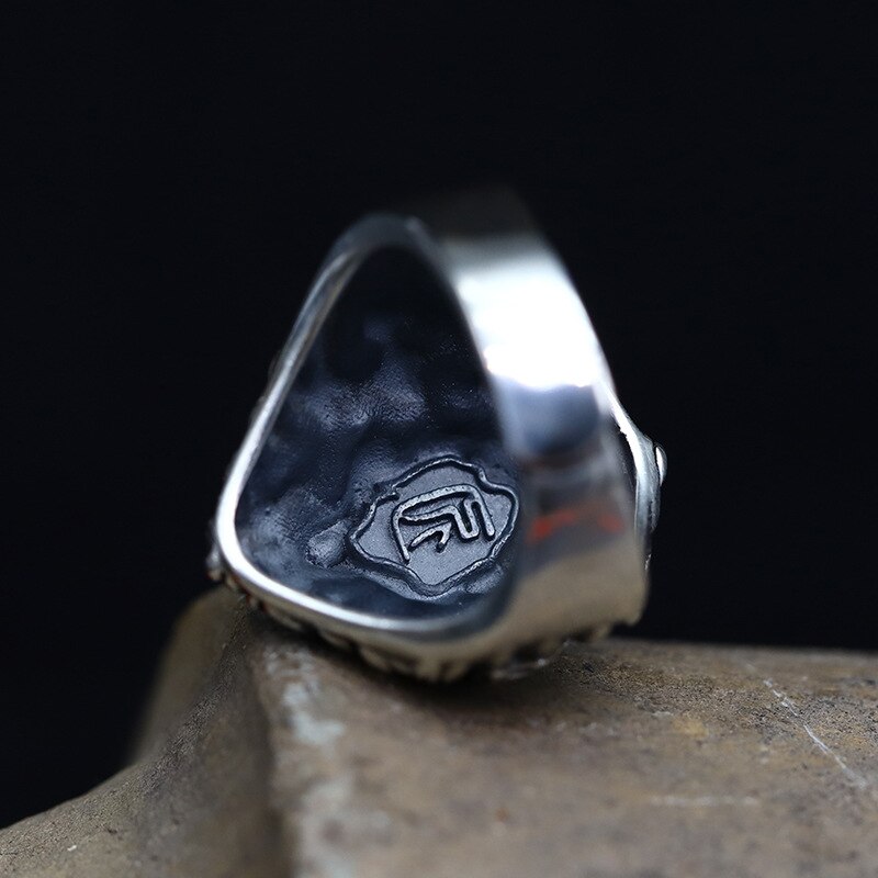 925 di colore argento sterling roccia uomo bike anello nuovo stile di vendita calda testa di leone anello uomo Thai argento di leone di colore testa anello regolabile