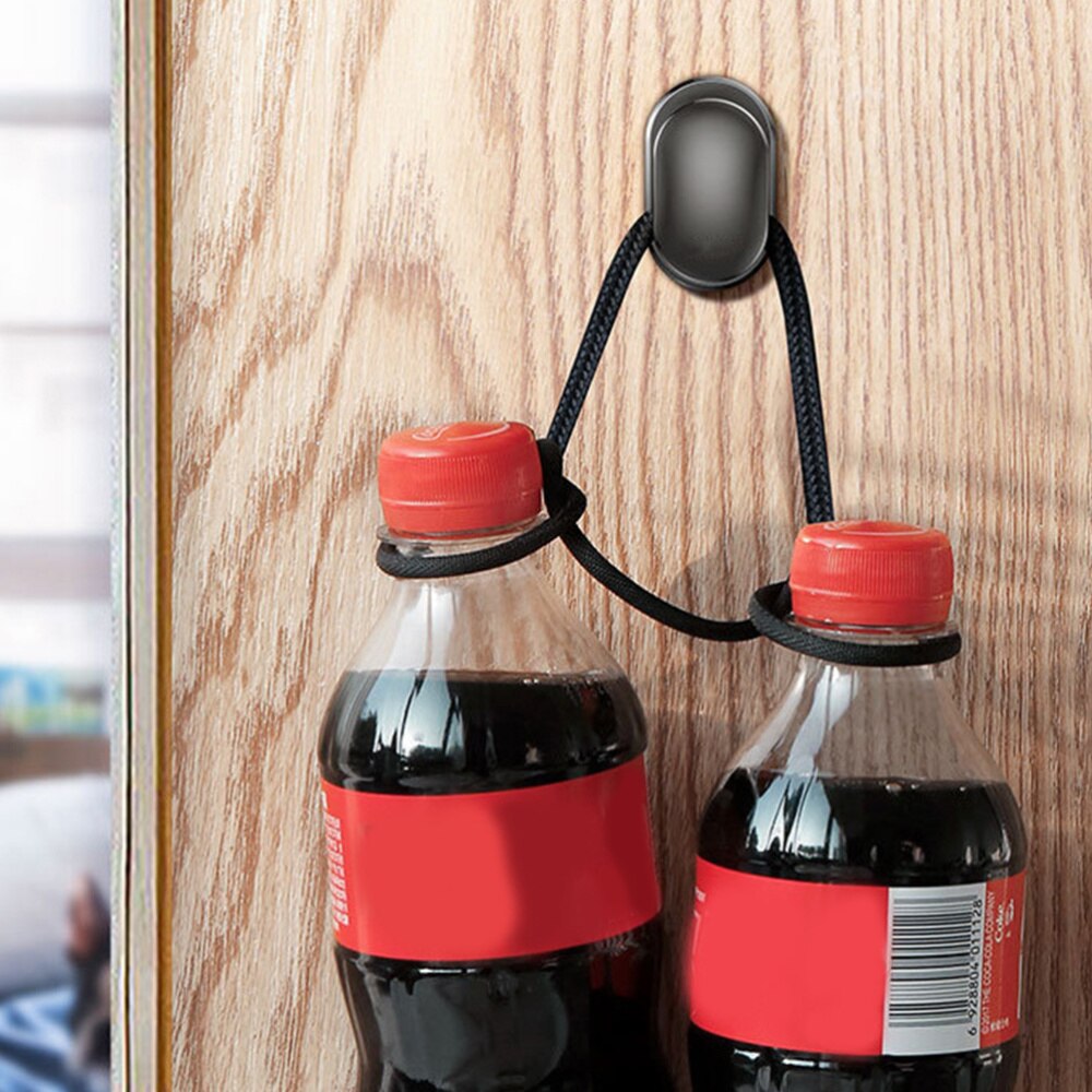 4 Pcs Car Hanging Hook Multifunction Car Sticky Hook Umbrella Key Holder Hook Bracket Wall Hanging Hook for Home(Black)