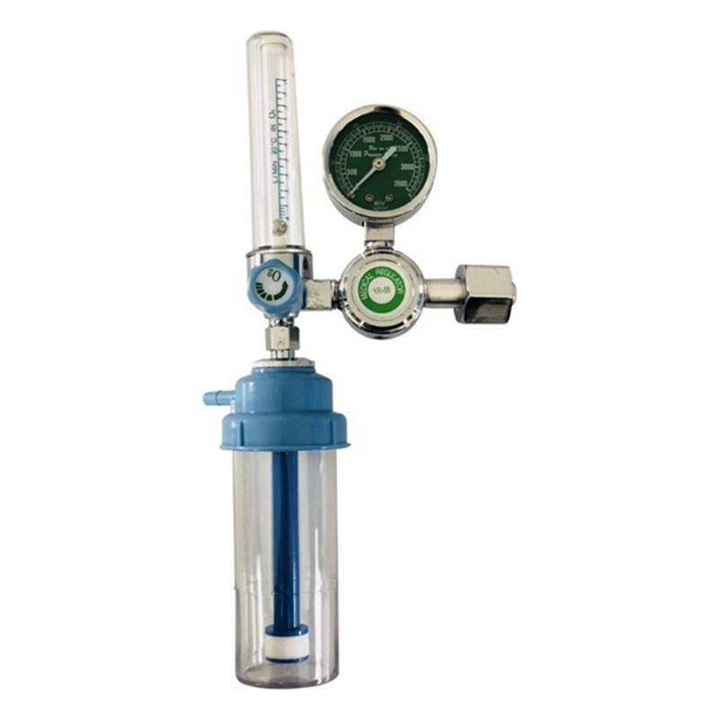 GTBL 2Pcs Oxygen Pressure Regulator Inhalator Gauge O2 Pressure Reducing Valve G5/8 Flow Meter Absorber Buoy Type Inhalator