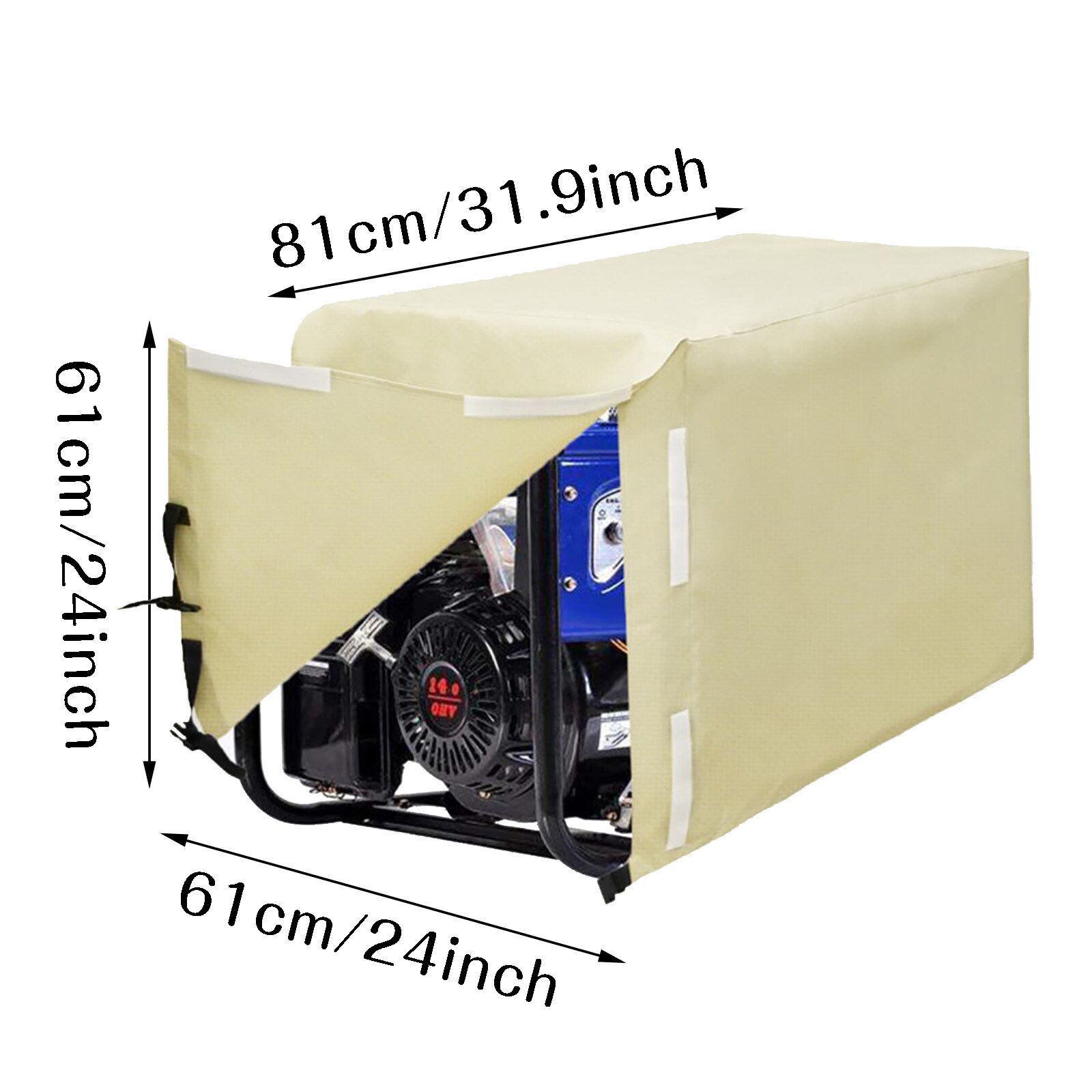Outdoor Household Generator Rainproof Windproof And Snowproof Cover Black Beige Brown And S M L 3 Sizes: Beige M