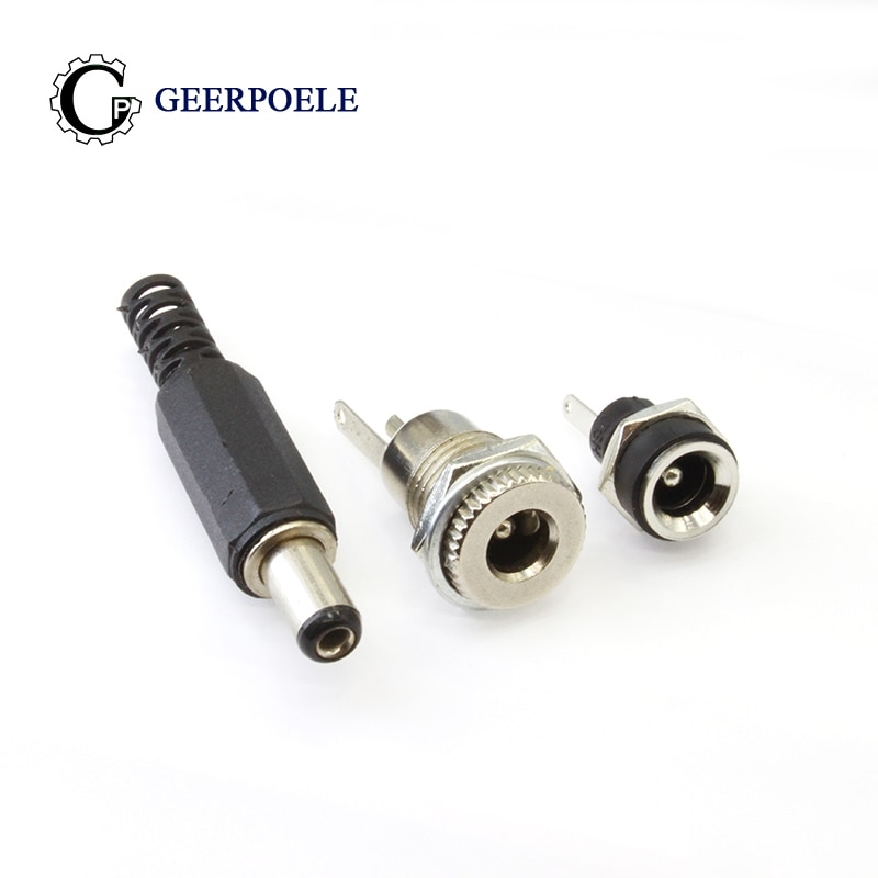 DC 5.5x2.1 Power Wire Connector Conjunto Feminino Plug Cable Waterproof Jack Tomada Electrico 5.5x2.5 Interface Socket Conector