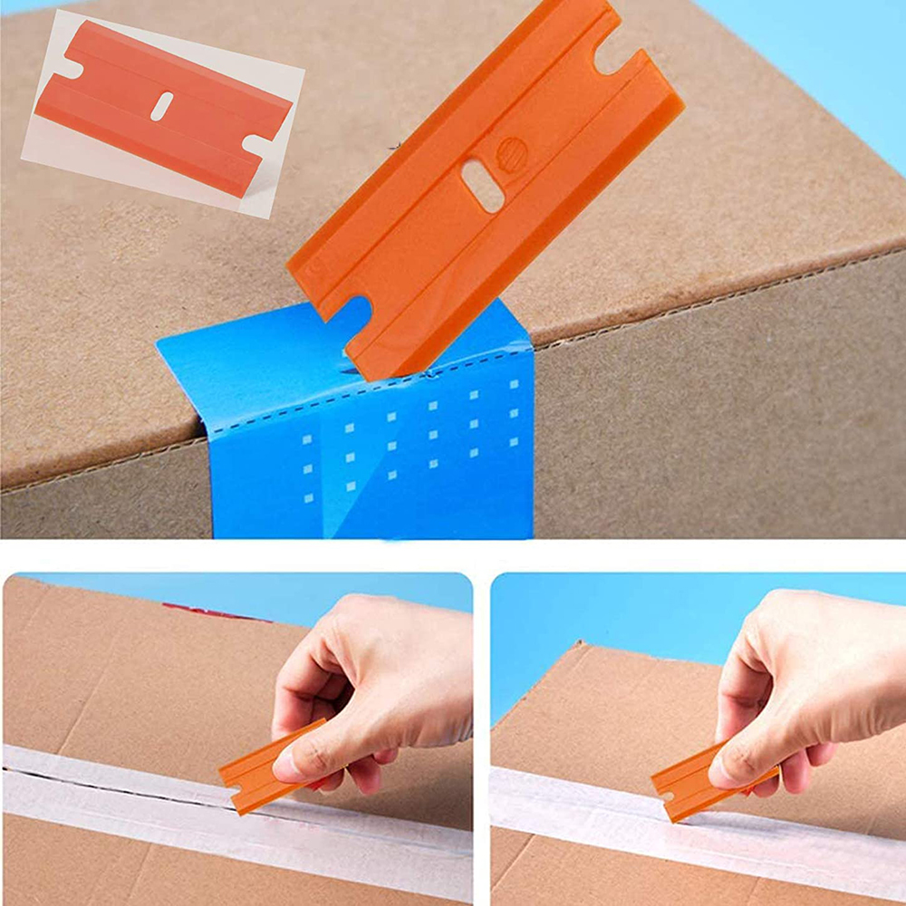 20 stücke Rasierklinge Schaber Ersatz klingen Kunststoff Edelstahl Klingen Auto Aufkleber Kleber Entferner Reiniger Glasfenster Ofen Schaufel