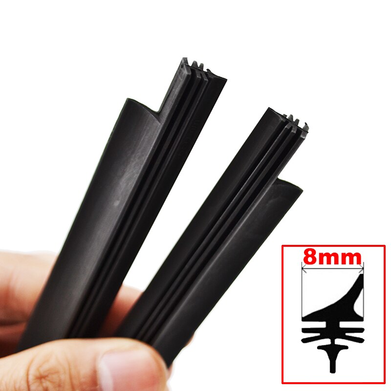 2Pcs 26" 8mm Rubber Refills Front Wiper Refill Windscreen Windshield For Wiper with Retaining clip Car Auto