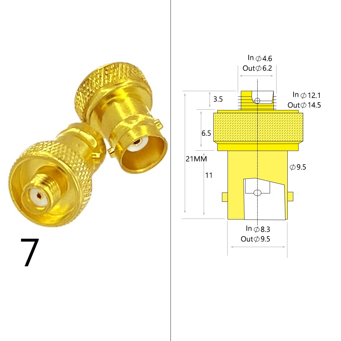 Adaptador de antena Wifi SMA macho hembra a BNC N macho hembra, Conector de enchufe RF coaxial, convertidor recto, precio al por mayor, 1 ud.: Type7