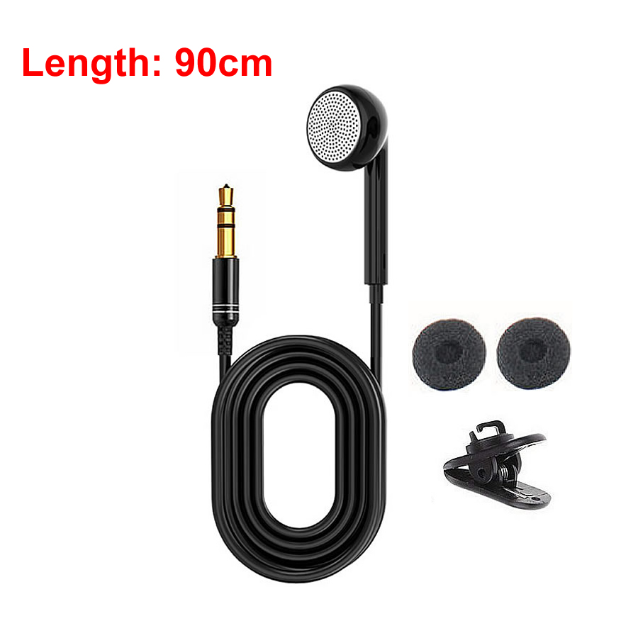 3.5mm High End Single Side Mono Earphone Mono Wired Headset For Mobile Phone Mp3 Radio Bluetooth Audio Receiver Short Line: green