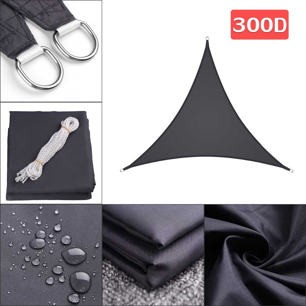 300D Waterproof 3x3x3m awning Regular Triangle Extra Heavy Shade Sail Sun Outdoor Sun Shelter for garden Camping tents