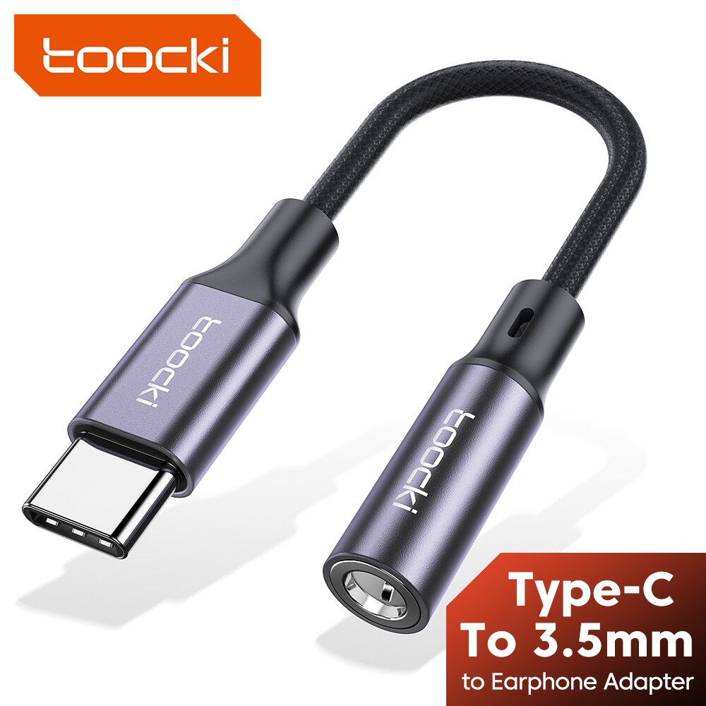 Toocki Adapter słuchawek USB typu C 3,5 Jack USB C do słuchawek 3,5 mm Kabel audio AUX do Huawei P30 Xiaomi Mi 10 9 Es