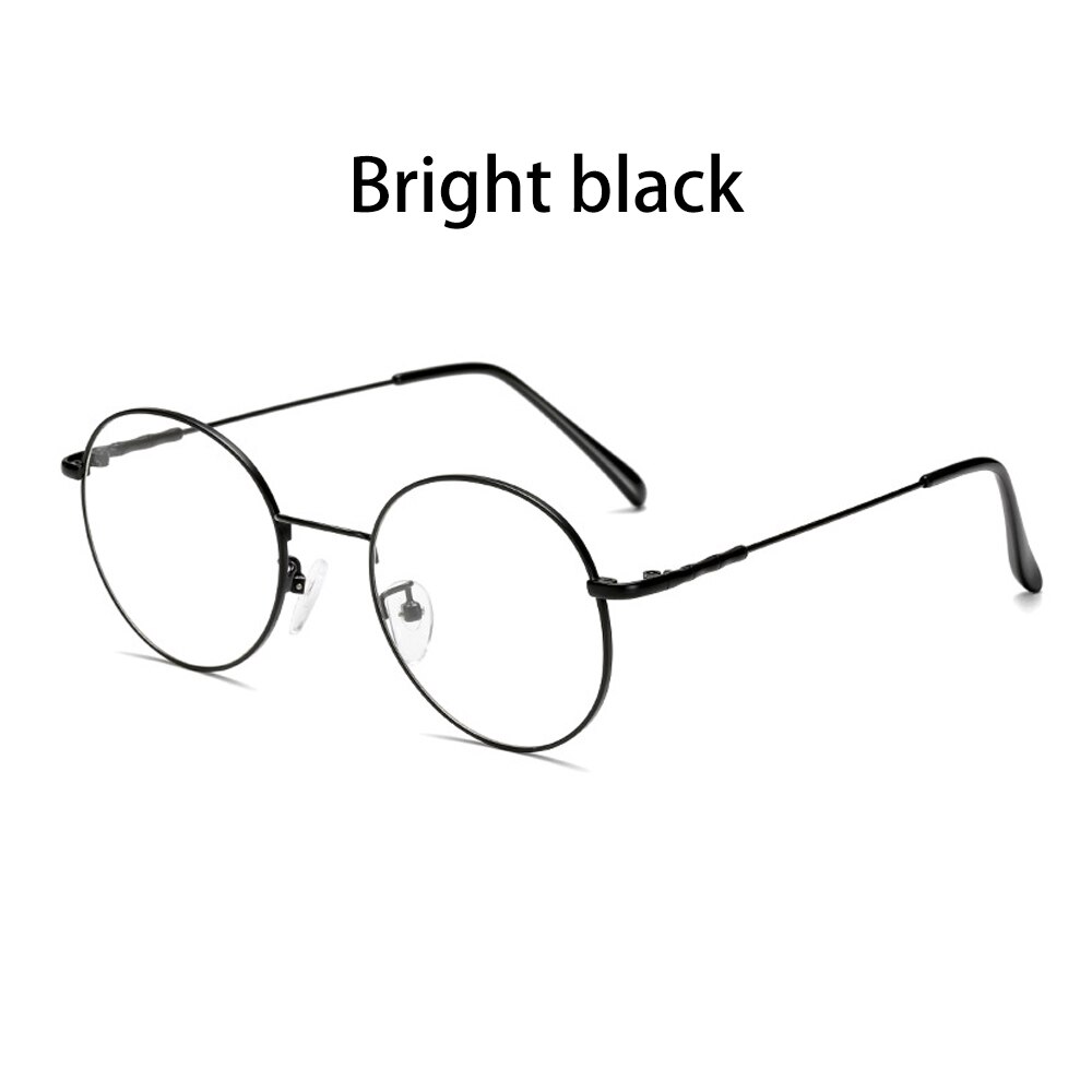 Anti blå stråler vision pleje briller unisex retro klassiske runde metal briller ramme blå lys blokerende computer beskyttelsesbriller: Lys sort