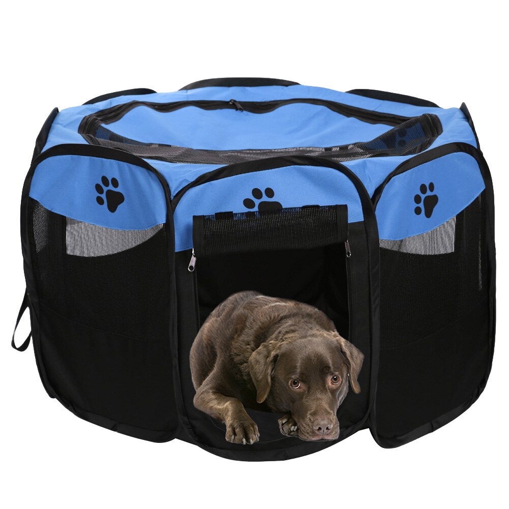Garra impressão portátil dobrável pet cerca interior ao ar livre jogo seguro guarda playpen pequeno médio gaiola animal para gato cão