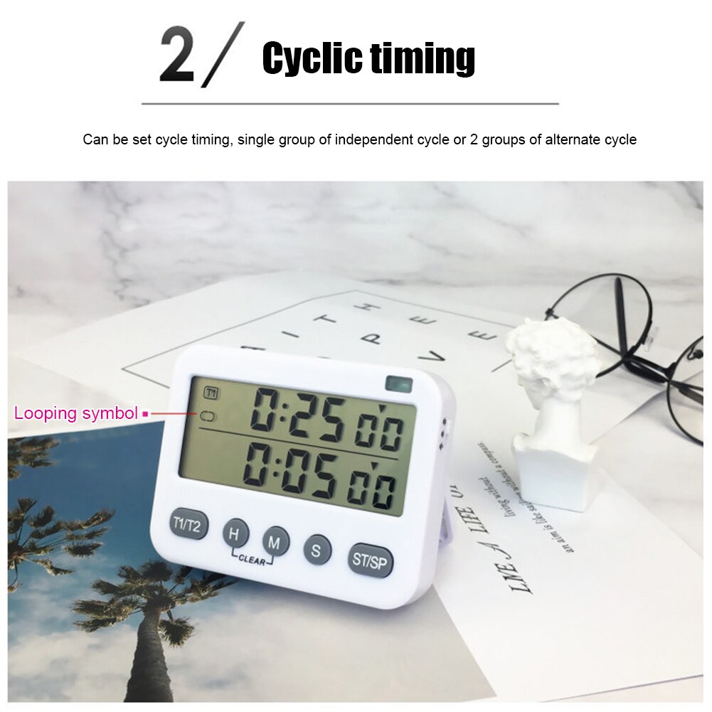 Digital Timer For Kitchen Cooking Shower Study Stopwatch LED Counter Alarm Clock Manual Electronic Countdown Clock Function