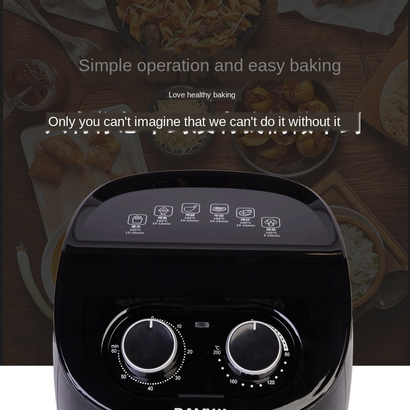 220V Air Deep-Fried Pot Home Deep Frying Pan Oil-Free Deep Frying Pan Automatic Chips Machine Intelligent Electric 3.5L