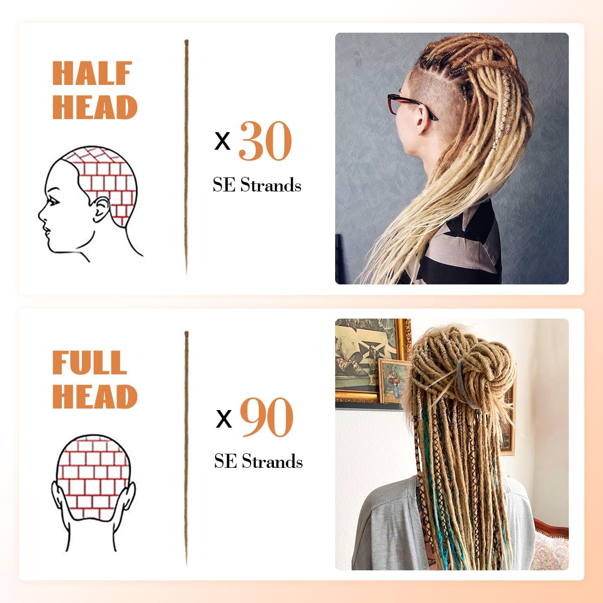 Extensiones de cabello rastas sintéticas de 24 pulgadas, rastas suaves de un solo extremo, rastas estilo Hippie para mujeres