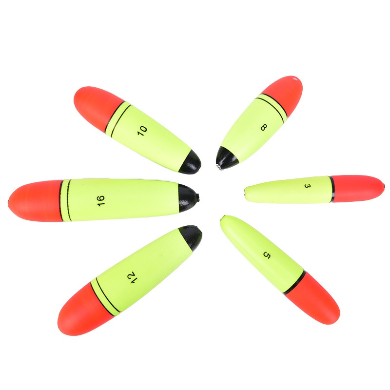 2pcs EVA Red & Yellow Inline Bobber Float Saltwater Fishing Floats Catfish Pike Live Bait Float