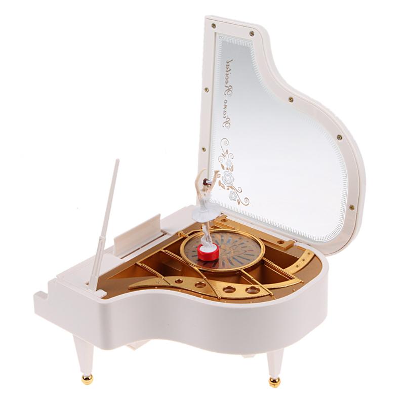 Clockwork Type Music Box Rotary Classical Ballerina Girl On The Piano Model Music Box Birthday Wedding Love Home Decoration
