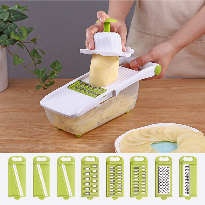 Stainless Steel Potato Wire Cutter Slicer Wire Artifact Kitchen Multi-function Chopping Device Home Radish Wire Grater: Green
