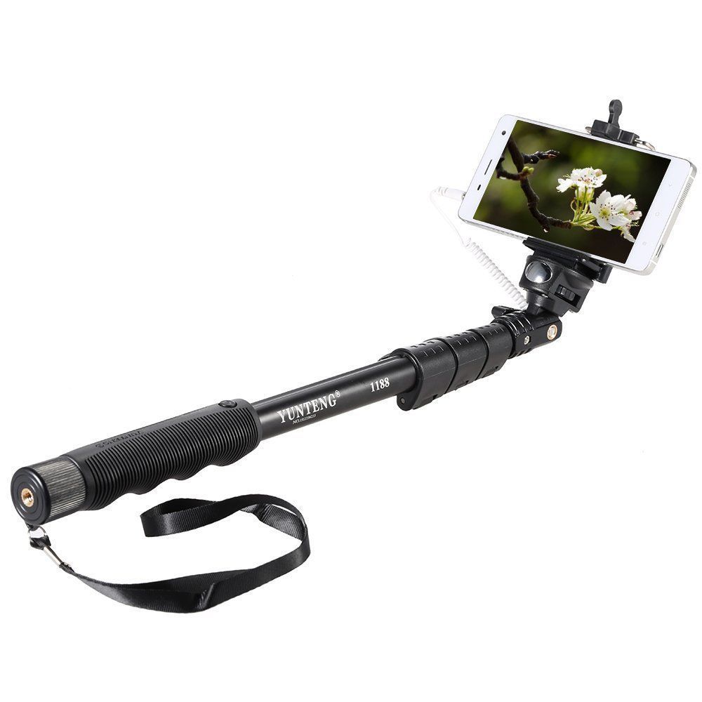 Selfie stick yunteng 1188 udvidelig håndholdt til ios android smartphone telefonholder