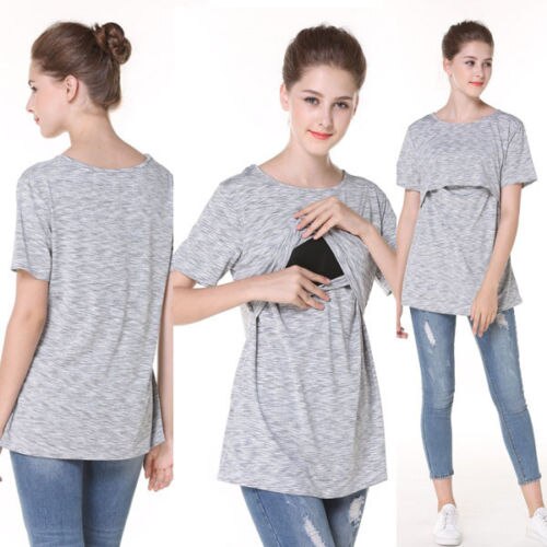 Merk zwangerschapskleding borstvoedingsshirt voor zwangere vrouwen voedingstops maat s -2xl