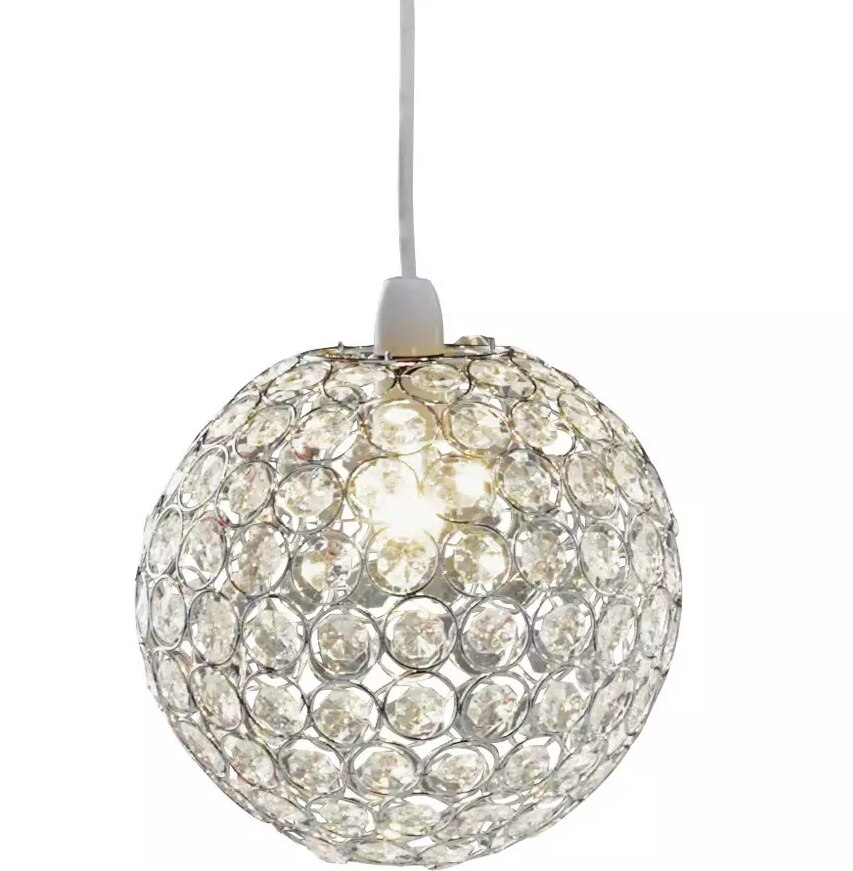 Acrylic Spherical Pendant Lampshade, Steel