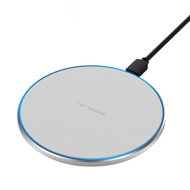 Fdgao 15w qi trådløs opladerplade til iphone 11 xs max xr  x 8 airpods pro samsung  s20 s10 s9 hurtig opladningsstation telefonoplader: Hvid