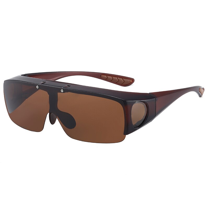 Gafas de sol polarizadas con visión nocturna para hombre y mujer, lentes de sol HD para pescar, senderismo, conducir, tiro, miopía: Brown