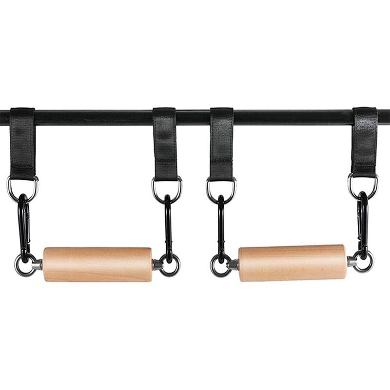 Wooden Pull Up Climbing Hold Grips - 1 Pair Hand Grips Strengthener Exerciser Training Tools for Grip Strength: Default Title